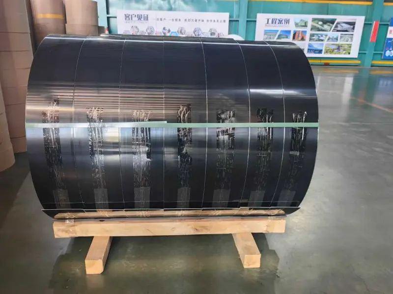 Aluminum coil ready for cutting and fabrication